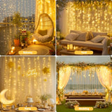200 Led Curtain Lights For Bedroom, Warm White Hanging Curtain String Lights Indoor, Usb Plug In Christmas Twinkle Light