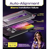 For Iphone 15 & 16 Screen Protector (2Pack), Easy Auto-Dust & Align Install Kit, 6.1" Tempered Glass, 9H Hardness, Ultra Hd Clear, Case Friendly, Wondershield
