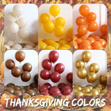 138 Pcs Fall Thanksgiving Balloon Arch Burnt Orange Burgundy Brown Gold Maple Leaf Decor