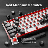 K61Se Gaming Mechanical Keyboard, 60 Percent Wired Rgb Backlit N-Key Rollover Compact Mini 61 Keys Keyboard For Pc Laptop, Red Switch