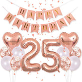Birthday Decorations Happy Birthday Banner 40Inch Rose Gold Number 25