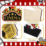 9 Pcs Movie Night Party Decorations Movie Theme Wooden Table Centerpieces Theater Now Showing Table Sign Cinema Popcorn Star Tabletop Decor For Home Film Birthday Party Supplies