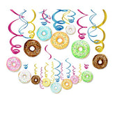 30pcs Donut Hanging Swirl Decorations for Kids Birthday, Baby Shower, Classroom