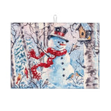 Merry Christmas Snowman Dish Drying Mat 18"X24" For Kitchen Counter, Absorbent Microfiber Dishes Draining Pad Rack Mats Fast Dry Kitchen Accessories