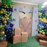 134pcs Blue & Green Balloon Garland Kit with Dino Balloons for Jungle Party Decor