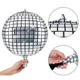 12pcs 22" Silver Disco Ball Balloons 4D Sphere for 70s 80s Party & Bachelorette