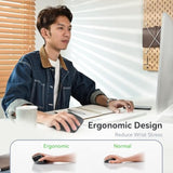 Timce V30 Ergonomic Mouse Wireless,2.4G And Dual Bluetooth Wireless Connectivity, 3 Adjustable Dpi Vertical Mouse, Rechargeable Ergo Mousefor Laptop, Pc, Imac And Desktop