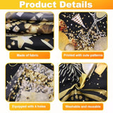 Happy New Year Door Cover 72x35 Inch Black Gold Balloon Firework Banner