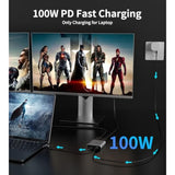 Usb C To Dual Hdmi Adapter 4K@60Hz, 4 In 1 Usb C To Hdmi Adapter With 100W Pd