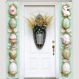 Welcome Easter Egg Porch Sign Banner 2Pcs Happy Easter Door Banner Decoration Bunny Easter Front Door Welcome Sign Hanging Banner For Spring Easter Party Supplies 78X12 Inch