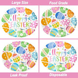 100Pcs Easter Oval Paper Plates and Napkins Set, 10" x 12" Large Disposable Party Plates and 6.5'' Napkins for Easter Party Supplies
