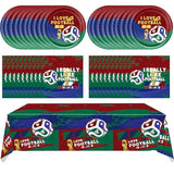 41Pcs Soccer Party Decorations 2026 Soccer Party Supplies Football Soccer Theme Plates Napkins Tablecloth,for Watch Party Game Day Kids Birthday Global Soccer Celebration Supplies