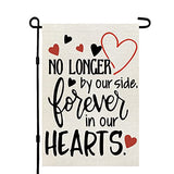 Memorial Day Garden Flag Gravesite 12x18 Inch Double Sided Heart Saying Decor for Outside Yard,Forever In Our Hearts CF505