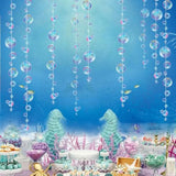 Little Mermaid Party Decoration Puple Blue Bubble Garlands Transparent