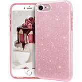Compatible With Se 2022, Se 2020, 8, 7 Glitter Bling Sparkle Cute Girls Women Protective Case For 7/8/Se (Pink)