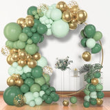 153pcs Sage Green Gold Balloon Garland Kit for Baby Shower Baptism Party Decor