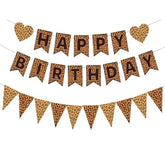 Cheetah Print Leopard Happy Birthday Banner for Girls and Women Party Decor