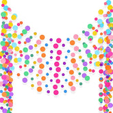 10-Pack Rainbow Dot Garland – Colorful Hanging Backdrop for Birthday, Classroom & Parties