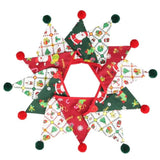 10.5Ft Christmas Red Green Pennant Banner Flags Fabric Balls Pom Pom Triangle Bunting For Wedding Birthday Merry Xmas Party Tent Nursery Kids Room Home Garden Hanging Decorations Supplies