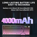 Kutethy Ky95 98% Wireless Mechanical Keyboard,Lcd Screen & Knob,Tri-Mode Bt5.0/2.4Ghz/Usb-C Hot Swappable Custom,Pre-Lubed Kailh Linear Switches,95 Keys Rgb Gaming Keyboard(Blackberry Gradient)