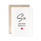 6Th Anniversary Card, Six Years Down Forever To Go, Romantic Valentines Day Wedding Card For Husband Wife