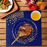 Navy Blue and Gold Paper Plates Napkins Cups Tablecloths Party Supplies