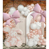 Giant Pink Bow Foil Balloon, Coquette Party Girls Birthday Baby Shower Bridal Engagement Wedding Decorations Party Supplies (35.5Inch 4Pcs)