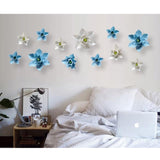 3D Ceramic Flower Wall Art Handmade Porcelain Flower Decoration For Home Office Decor (White,Magnolia Flower, 3.94")