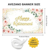 Happy Retirement Backdrop For Women Rose Pink Floral Gold Dots Retirement Banner Lady'S Retired Party Decorations The Aged Women Party Supplies (6X3.6Ft)