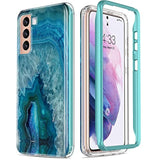 For Samsung Galaxy S21 Plus Case,Military Grade Passing 21Ft Drop Test,Rugged Cover With Fashionable Designs For Women Girls,Protective Phone Case For Galaxy S21 Plus 6.7" Agate Stone