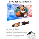 Watercolor Fox Customized Large Extended Gaming Mouse Pad With Stitched Edges And Non-Slip Rubber Base,Suitable For Office And Home Use,31.5X15.7 Inches
