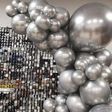 50pcs 12" Metallic Silver Balloons for Wedding, Birthday, Disco Party Decor