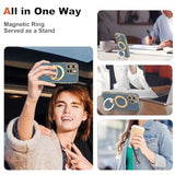 Grey Blue Plating Phone Case for iPhone 16 Pro with 6.3" Stand
