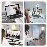 Dimmable 3200K-6500K LED Ring Light Clip-On for Laptop, Phone, and Monitor