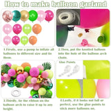 163PCS Tropical Luau Balloon Garland Kit with Palm Leaves, Flamingo & Aloha