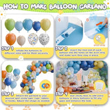 170Pcs Dog Blue Party Decorations Birthday Supplies Paw Balloons Garland Arch Kit, Blue Orange Yellow White Green Dog Daisy Puppy Theme For Boys Girls Baby Shower