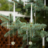 Christmas Tree Candles With Remote, 12 Pack Battery Operated Christmas Candles, Led Candlesticks For Xmas Tree Decoration, Flickering Flameless Candle For Home, Party Decor With Crystal Ball Hooks