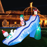 10 Ft Christmas Inflatables Outdoor Decorations, Funny Christmas Inflatables Slide With Penguin, Polar Bear, Reindeer Bl