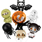 7Pc Halloween Balloons – Mummy, Spider, Bat & Ghost Party Decorations