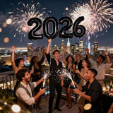 16in Black 2026 Number Balloons New Year Eve Party Decorations