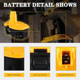 2Pack DC9096 18V 4.6Ah Replacement for Dewalt Battery Compatible with Dewalt 18V Battery DC9098 DC9099 DC970 DW9095 DW9096 DW9098 DW9099 DE9095 DE9096 DE9098 Cordless Power Tools