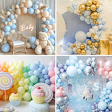 129pcs Pastel Blue Balloons Garland Arch Kit Baby Shower Birthday Wedding Decor