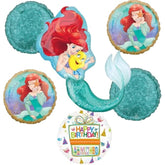 Little Mermaid Birthday Party Supplies 6pc Princess Ariel Balloon Bouquet Decorations