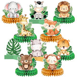 10 Pcs Baby Jungle Animals Honeycomb Centerpieces 3D Table Decorations