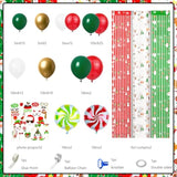 164Pcs Merry Christmas Party Decorations Set, Christmas Foil Fringe Curtains, Red Green Gold Balloons Arch Garland Favors For Kids Adults Friends Ugly Sweater Party Props For Photo Supplies