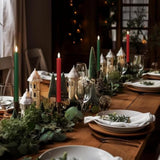 Green And Red Flameless Taper Candles With Remote Control - 10 Inch Led Candlesticks Battery Operated, Realistic 3D Flame With Wick, Timer, 6 Pack Holiday Candles Christmas Decor