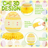 12 Pcs Happy Easter Honeycomb Centerpieces For Tables 3D Easter Rabbit Egg Bunny Centerpiece Table Decorations For Spring Holiday Birthday Photo Prop Party Supplies Tiered Tray Decor