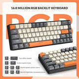 Rk-T8Pr0 Wired 65% Mechanical Gaming Keyboard And Mouse Combo With Rgb Backlit Anti-Ghosting Tkl Mini 68 Key Coiled C To A Cable Tactile Blue Switch For Ps4 Ps5 Xbox Pc Mac Gamer(Dark Gray)