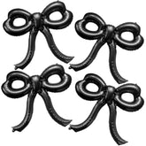 4 Pcs Black Bow Balloons, Giant Foil Decorations for Birthday, Baby Shower & Wedding