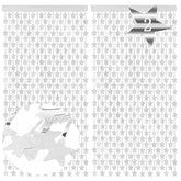 Silver Star Foil Fringe Backdrop Curtains 2 Pack Party Decor